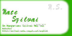 mate szilvai business card
